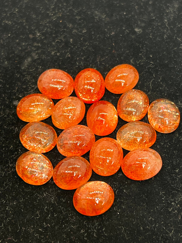 Sunstone Cabs 10X12mm -Pack of 2 Pieces -AAA Quality cabs- Sunstone Oval Cabochon -Natural Sunstone Cabs