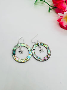 Abalone shell Silver Earrings, abalone shell, 925 genuine silver earring. genuine silver, hand made earrings.