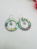 Abalone shell Silver Earrings, abalone shell, 925 genuine silver earring. genuine silver, hand made earrings.