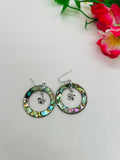 Abalone shell Silver Earrings, abalone shell, 925 genuine silver earring. genuine silver, hand made earrings.