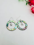Abalone shell Silver Earrings, abalone shell, 925 genuine silver earring. genuine silver, hand made earrings.