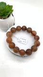 Copper Rutile Round Bracelet • 15.50 mm Size • Code N6 • AAA Quality • Natural Rutilated Quartz Bracelet • Length 7 "