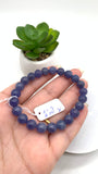 Tanzanite Bracelet - 8 mm Size - Code #T3 - 7.5 Inch Length - 4A Quality - Natural Tanzanite Round Beaded Bracelet