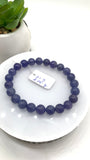 Tanzanite Bracelet - 8 mm Size - Code #T3 - 7.5 Inch Length - 4A Quality - Natural Tanzanite Round Beaded Bracelet