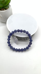 Tanzanite Bracelet - 8 mm Size - Code #T3 -  7.5 Inch Length - 4A Quality  - Natural Tanzanite Round Beaded Bracelet