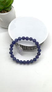 Tanzanite Bracelet - 8 mm Size - Code #T3 - 7.5 Inch Length - 4A Quality - Natural Tanzanite Round Beaded Bracelet