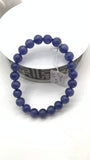 Tanzanite Bracelet - 8 mm Size - Code #T4 -  7.5 Inch Length - 4A Quality  - Natural Tanzanite Round Beaded Bracelet