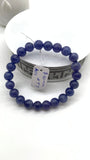 Tanzanite Bracelet - 8.50 mm Size - Code #T7 -  7.5 Inch Length - 4A Quality  - Natural Tanzanite Round Beaded Bracelet