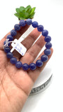 Tanzanite Bracelet - 9.50 mm Size - Code #T9 - 7.5 Inch Length - 4A Quality - Natural Tanzanite Round Beaded Bracelet
