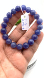 Tanzanite Bracelet - 9.50 mm Size - Code #T9 - 7.5 Inch Length - 4A Quality - Natural Tanzanite Round Beaded Bracelet