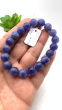 Tanzanite Bracelet - 10 mm Size - Code #T10 - 7.5 Inch Length - 4A Quality - Natural Tanzanite Round Beaded Bracelet