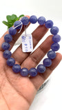 Tanzanite Bracelet - 10.50 mm Size - Code #T12 -  7.5 Inch Length - 4A Quality  - Natural Tanzanite Round Beaded Bracelet