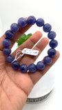 Tanzanite Bracelet - 11 mm Size - Code #T13 -  7.5 Inch Length - 4A Quality  - Natural Tanzanite Round Beaded Bracelet