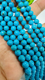 Turquoise Round 5.5- 6mm size  AAA Quality -100 % Natural Turquoise -  Length 40 cm - Turquoise Round Beads, sleeping beauty Turquoise