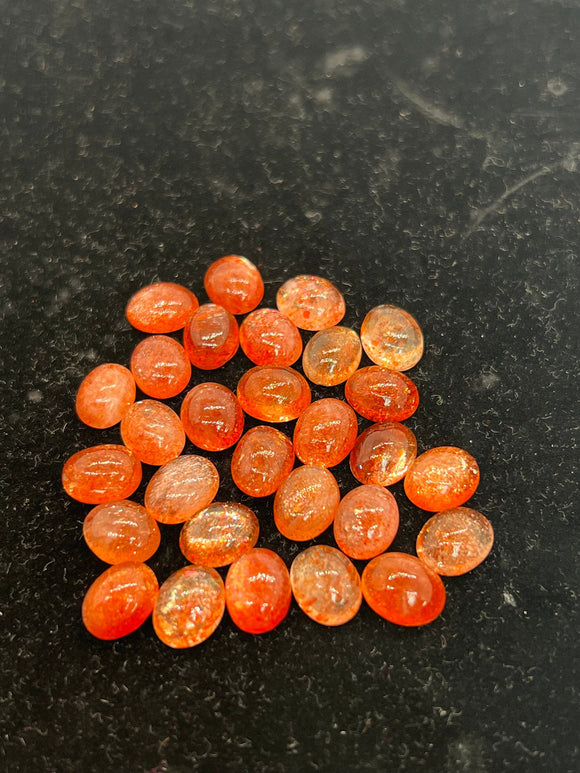 Sunstone Cabs 8X10mm -Pack of 4 Pieces -AAA Quality cabs- Sunstone Oval Cabochon -Natural Sunstone Cabs