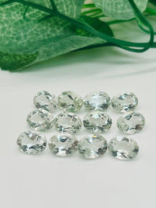 Green Amethyst Faceted 6X8 mm - Pack of 4 Pcs - AAA Quality - Natural  color -  Natural Prasiolite Stone- Green Amethyst loose stone