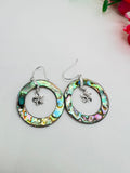 Abalone shell Silver Earrings, abalone shell, 925 genuine silver earring. genuine silver, hand made earrings.