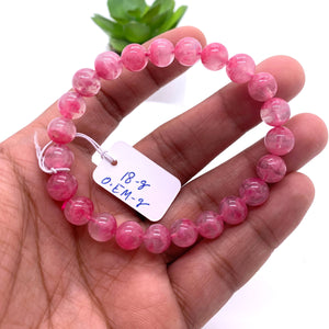 Rhodonite Bracelet 8 mm size Code# R1 • AAAA Quality • Natural Larimar Round Bracelet- Length 7.50 Inch