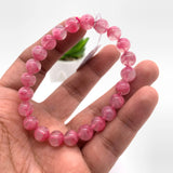 Rhodonite Bracelet 8 mm size Code# R1 • AAAA Quality • Natural Larimar Round Bracelet- Length 7.50 Inch