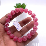 Rhodonite Bracelet 10 mm size Code# R4 • AAAA Quality • Natural Rhodonite Round Bracelet- Length 7.50 Inch