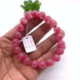 Rhodonite Bracelet 10 mm size Code# R4 • AAAA Quality • Natural Rhodonite Round Bracelet- Length 7.50 Inch