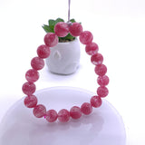 Rhodonite Bracelet 10 mm size Code# R4 • AAAA Quality • Natural Rhodonite Round Bracelet- Length 7.50 Inch