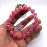 Rhodonite Bracelet 10 mm size Code# R5 • AAAA Quality • Natural Larimar Round Bracelet- Length 7.50 Inch