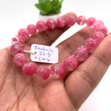 Rhodonite Bracelet 10 mm size Code# R5 • AAAA Quality • Natural Larimar Round Bracelet- Length 7.50 Inch