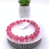 Rhodonite Bracelet 10 mm size Code# R6 • AAAA Quality • Natural Larimar Round Bracelet- Length 7.50 Inch