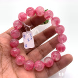 Rhodonite Bracelet 12 mm size Code# R8 • AAAA Quality • Natural Larimar Round Bracelet- Length 7.50 Inch