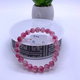 Rhodonite Bracelet 8 mm size Code# A1 • AAA+ Quality • Natural Rhodonite Round Bracelet- Length 7.50 Inch