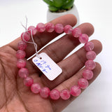 Rhodonite Bracelet 8 mm size Code# A2 • AAA+ Quality • Natural Larimar Round Bracelet- Length 7.50 Inch