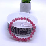 Rhodonite Bracelet 8 mm size Code# A3 • AAA+ Quality • Natural Larimar Round Bracelet- Length 7.50 Inch