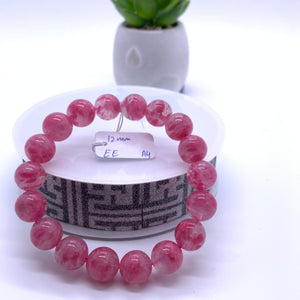 Rhodonite Bracelet 12 mm size Code# A4 • AAA+ Quality • Natural Larimar Round Bracelet- Length 7.50 Inch