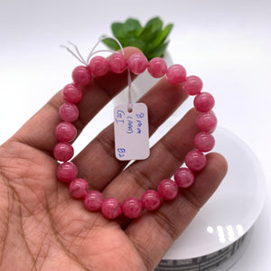 Rhodonite Bracelet 8 mm size Code# B2 • AAA Quality • Natural Larimar Round Bracelet- Length 7.50 Inch