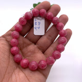 Rhodonite Bracelet 10 mm size Code# B6 • AAA Quality • Natural Larimar Round Bracelet- Length 7.50 Inch