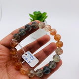 Sunstone Bracelet 10 mm size- Code #S8  -AAA Quality - Natural Sunstone Round Bracelet - Length 7.5 Inch