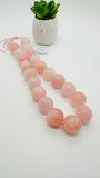 Morganite Round Beads 20 mm Size - CODE #M1- AAAA Quality- Rare Beads - Natural Morganite Beads Big Size- Length 40 cm