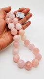 Morganite Round Beads 20 mm Size - CODE #M1- AAAA Quality- Rare Beads - Natural Morganite Beads Big Size- Length 40 cm