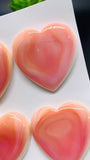 Queen Conch Shell Heart Cabs • 35 mm Size • Pack of 1 Piece • AAA Quality• Flat Back Queen Conch Cabochons
