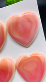 Queen Conch Shell Heart Cabs • 35 mm Size • Pack of 1 Piece • AAA Quality• Flat Back Queen Conch Cabochons