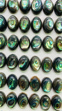Abalone Shell Oval Cabs- 10x14 mm Size- Pack of 4 Pcs- AAAA Quality- Natural Abalone Cabochons