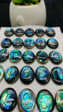 Abalone Shell Oval Cabs- 12x16 mm Size- Pack of 2 Pcs- AAAA Quality- Natural Abalone Cabochons