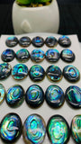 Abalone Shell Oval Cabs- 12x16 mm Size- Pack of 2 Pcs- AAAA Quality-  Natural Abalone Cabochons