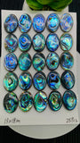 Abalone Shell Oval Cabs- 13x18 mm Size- Pack of 2 Pcs- AAAA Quality- Natural Abalone Cabochons