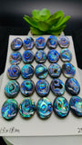 Abalone Shell Oval Cabs- 13x18 mm Size- Pack of 2 Pcs- AAAA Quality- Natural Abalone Cabochons