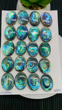 Abalone Shell Oval Cabs- 15x20 mm Size- Pack of 2 Pcs - AAAA Quality-  Natural Abalone Cabochons