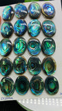 Abalone Shell Oval Cabs- 15x20 mm Size- Pack of 2 Pcs - AAAA Quality- Natural Abalone Cabochons