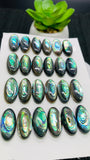 Abalone Shell Oval Cabs- 10x20 mm Size- Pack of 2 Pcs- AAAA Quality-  Natural Abalone Cabochons