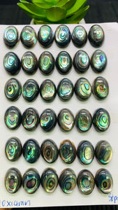 Abalone Shell Oval Cabs- 10x14 mm Size- Pack of 4 Pcs- AAAA Quality-  Natural Abalone Cabochons